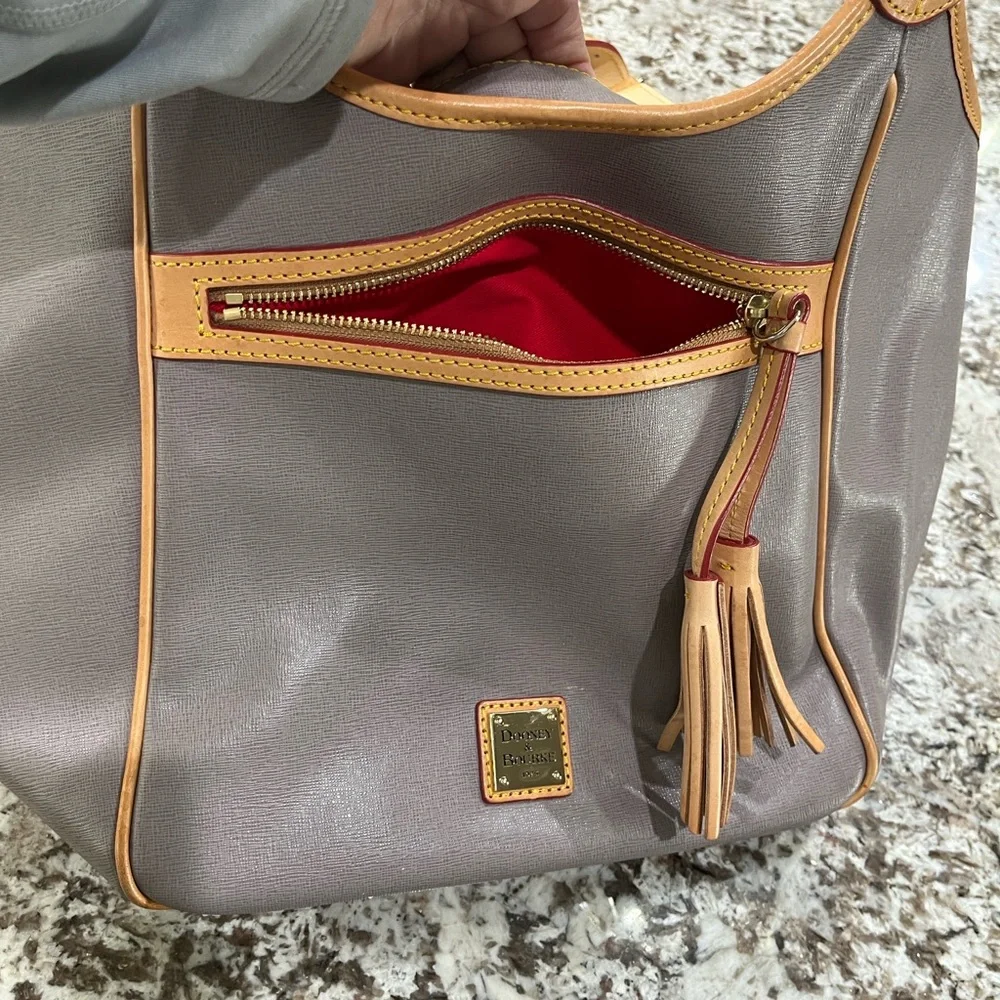 Dooney & Bourke Gray and Tan Shoulder Bag - Picture 4 of 16